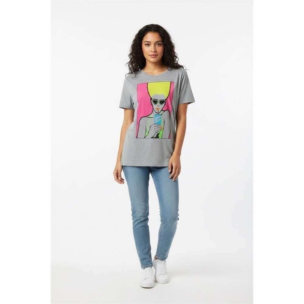 NWT Fiorucci Pop Art Tshirt Grey Size Large